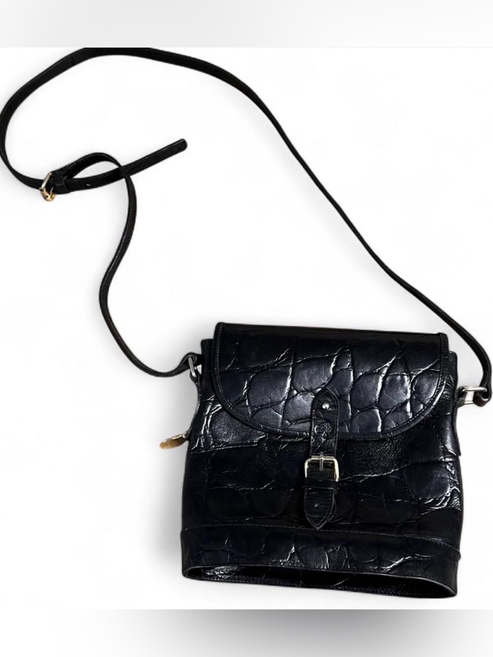 Vintage Mulberry Croc Embossed Crossbody Bag 8x8